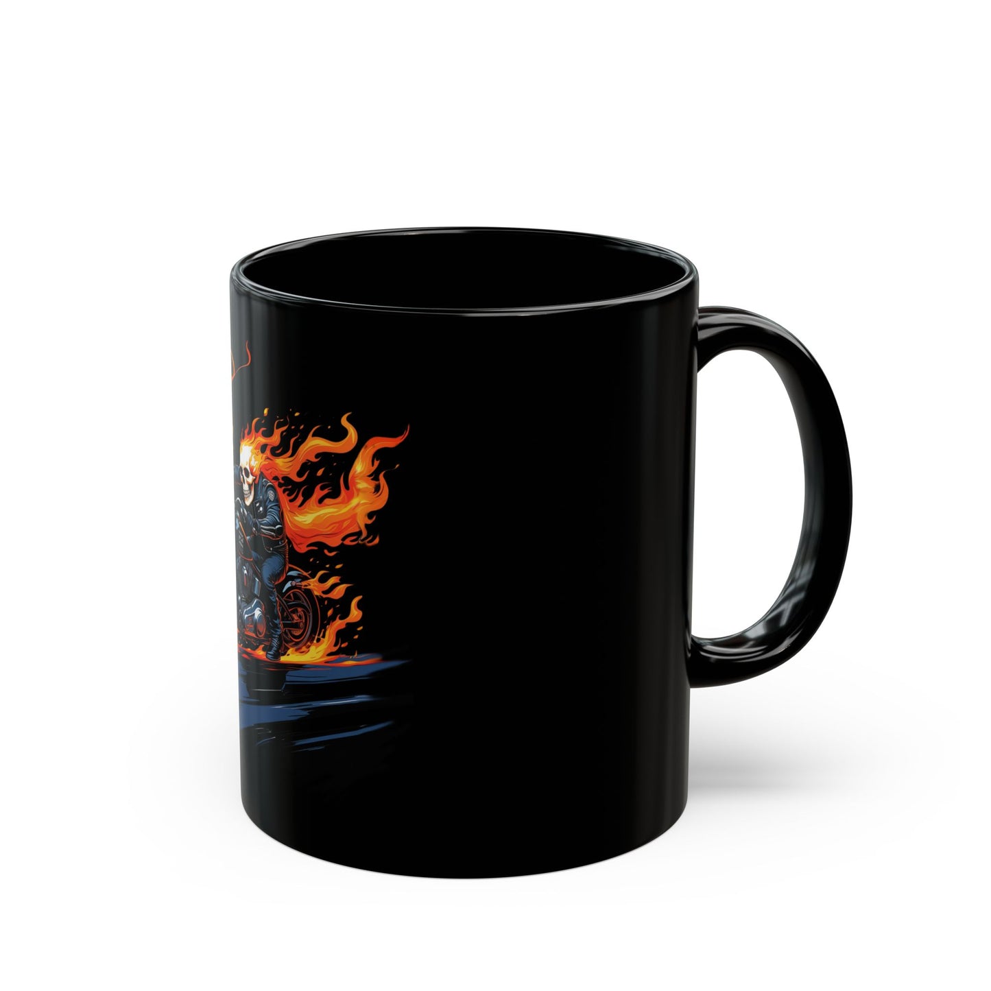Motorcycle Inspired Lifestyle - Skull Rider Coffee Mug - "It's Not the Destination, It's the Ride" - Biker Enthusiasts.