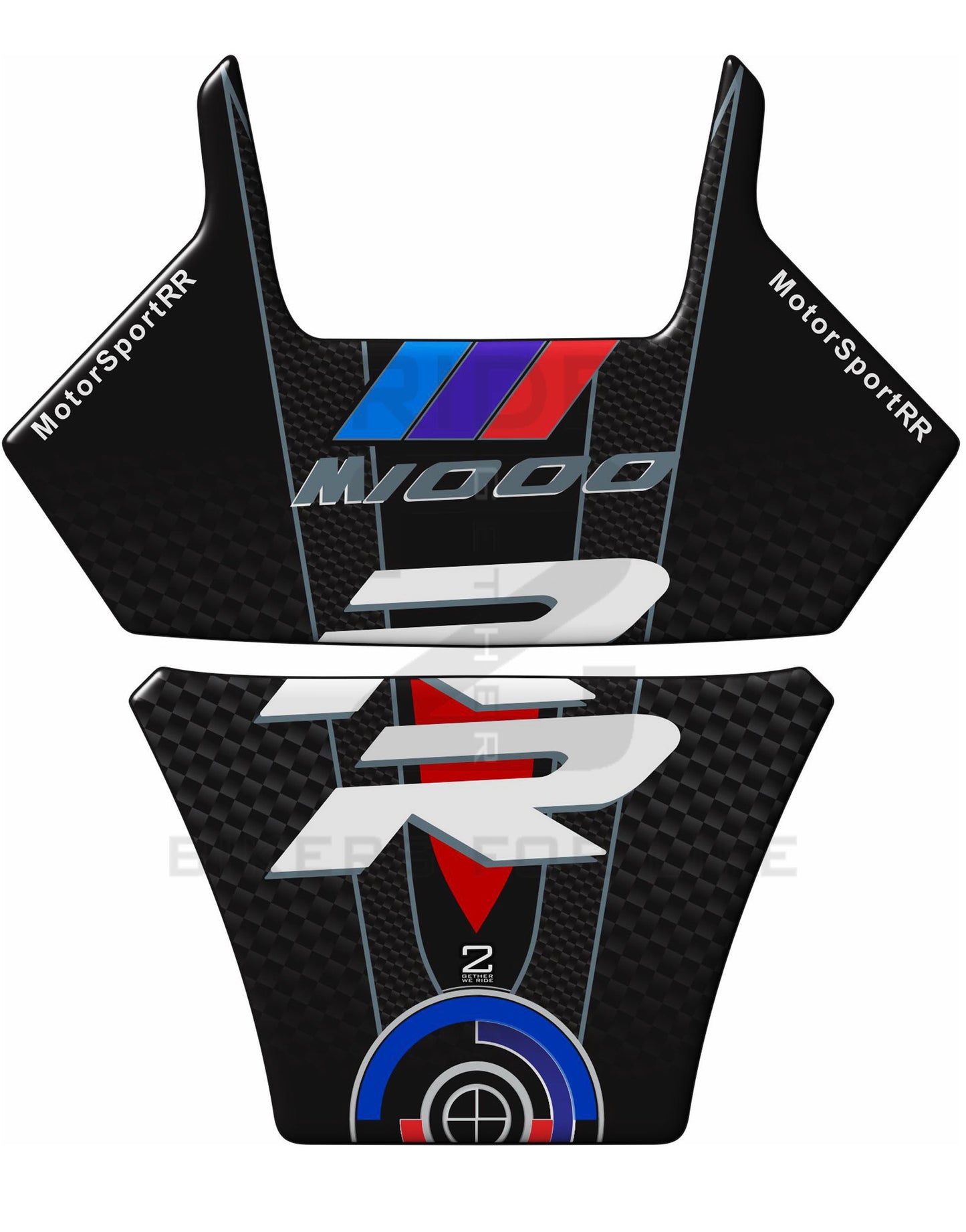 Motor Bike Tank Pad BMW M 1000 RR Carbon Fibre Black Motor Bike Tank Pad Protector. 2022 - 2023