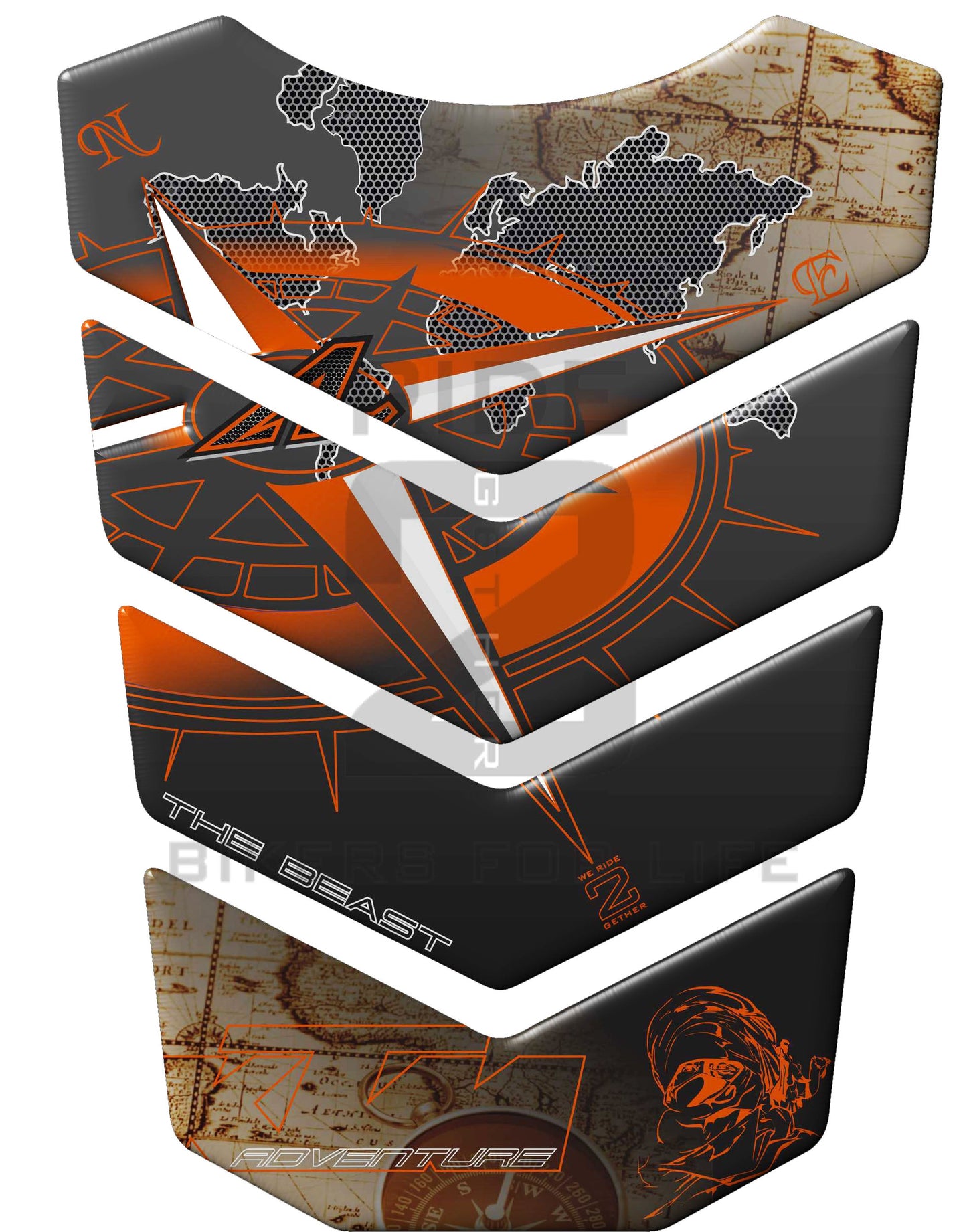 KTM Adventure Map Grey The Beast Generic Tank Pad