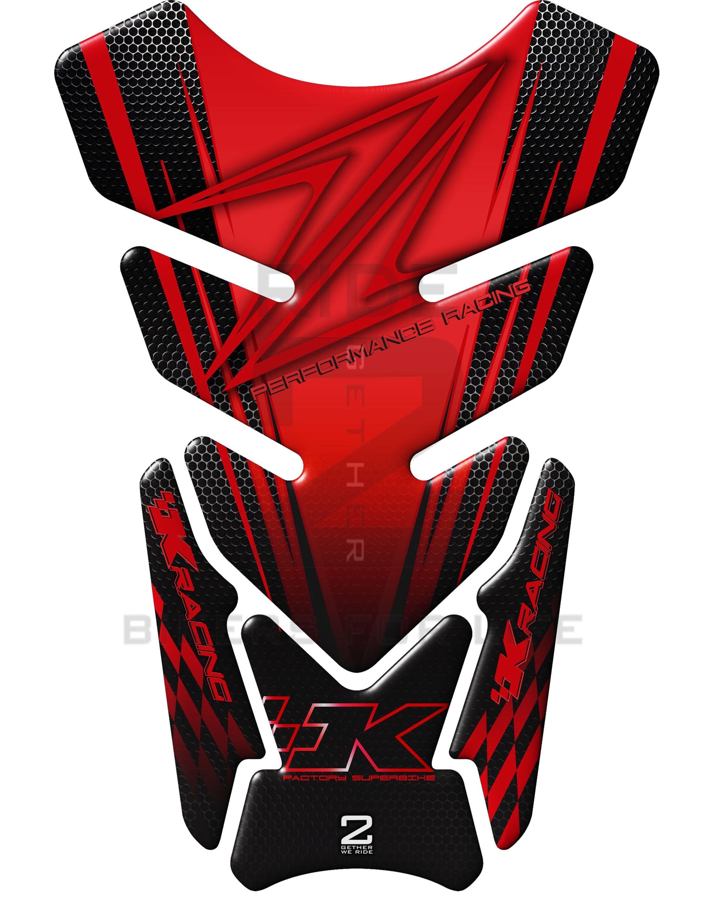 Kawasaki Z Series Red and Black Carbon Motor Bike Tank Pad / Protector 2006 - 2022