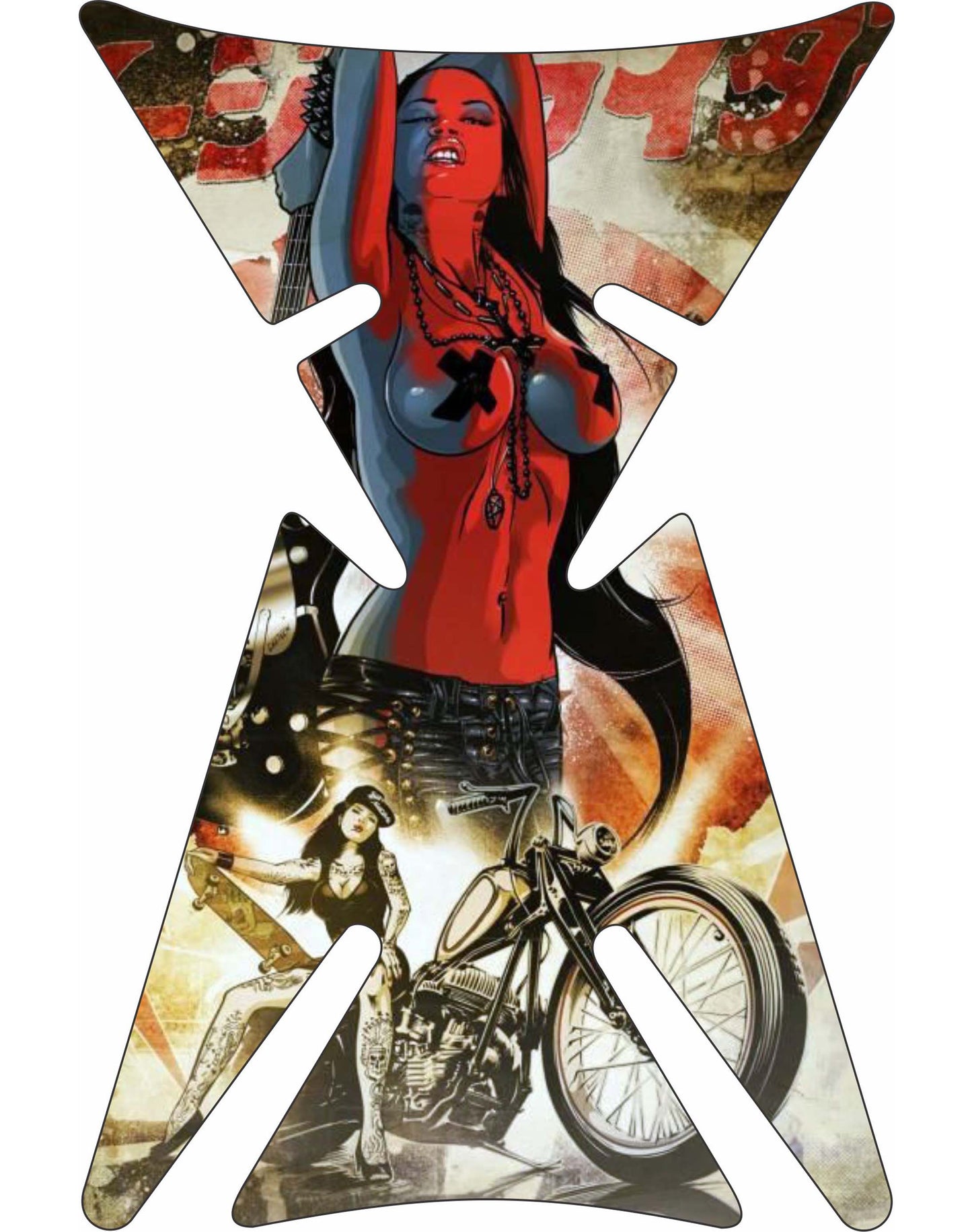 retro motor bike tank pad
