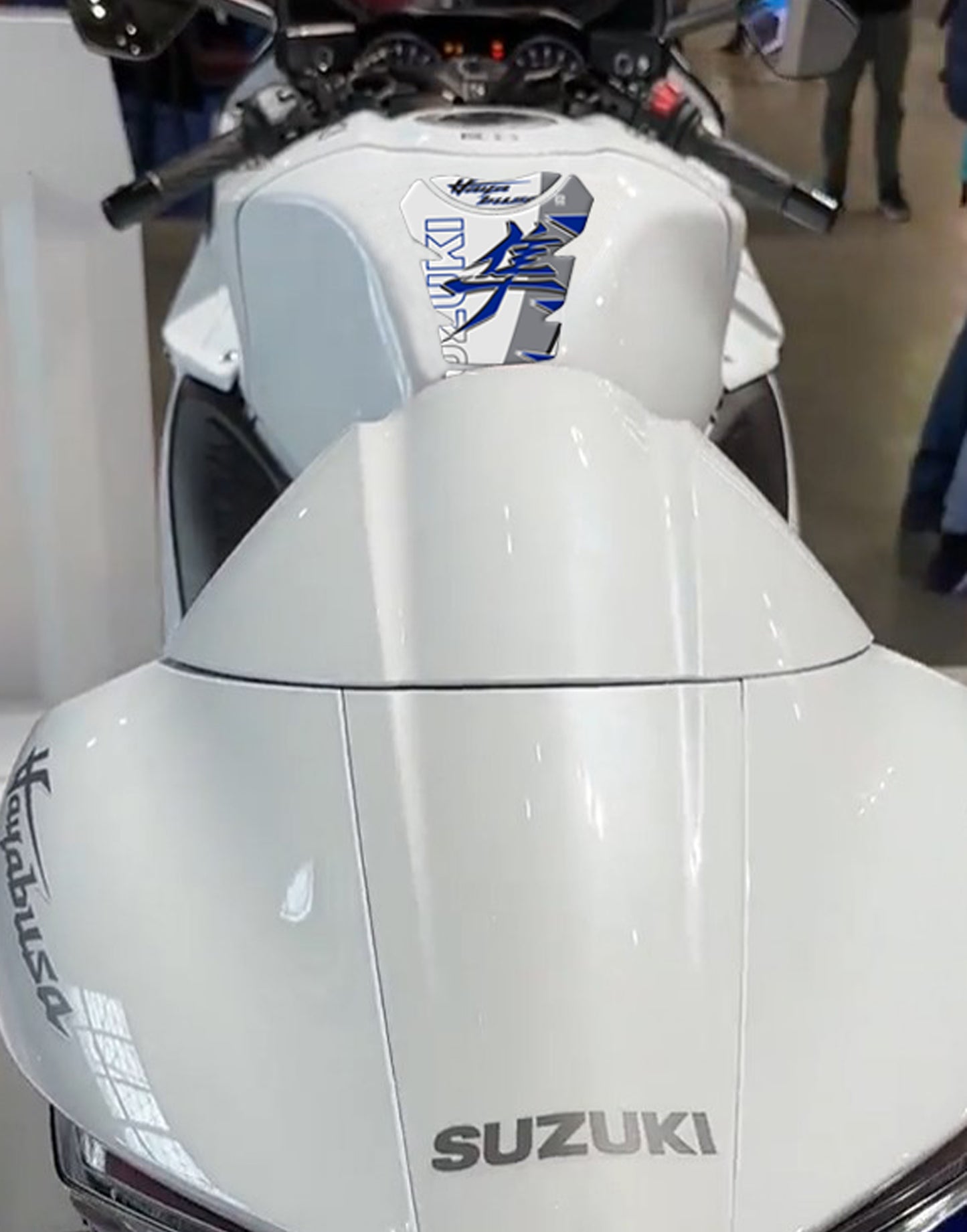 Suzuki Hayabusa Blue, Grey and White Tank Pad Protector - 2022 - 2025