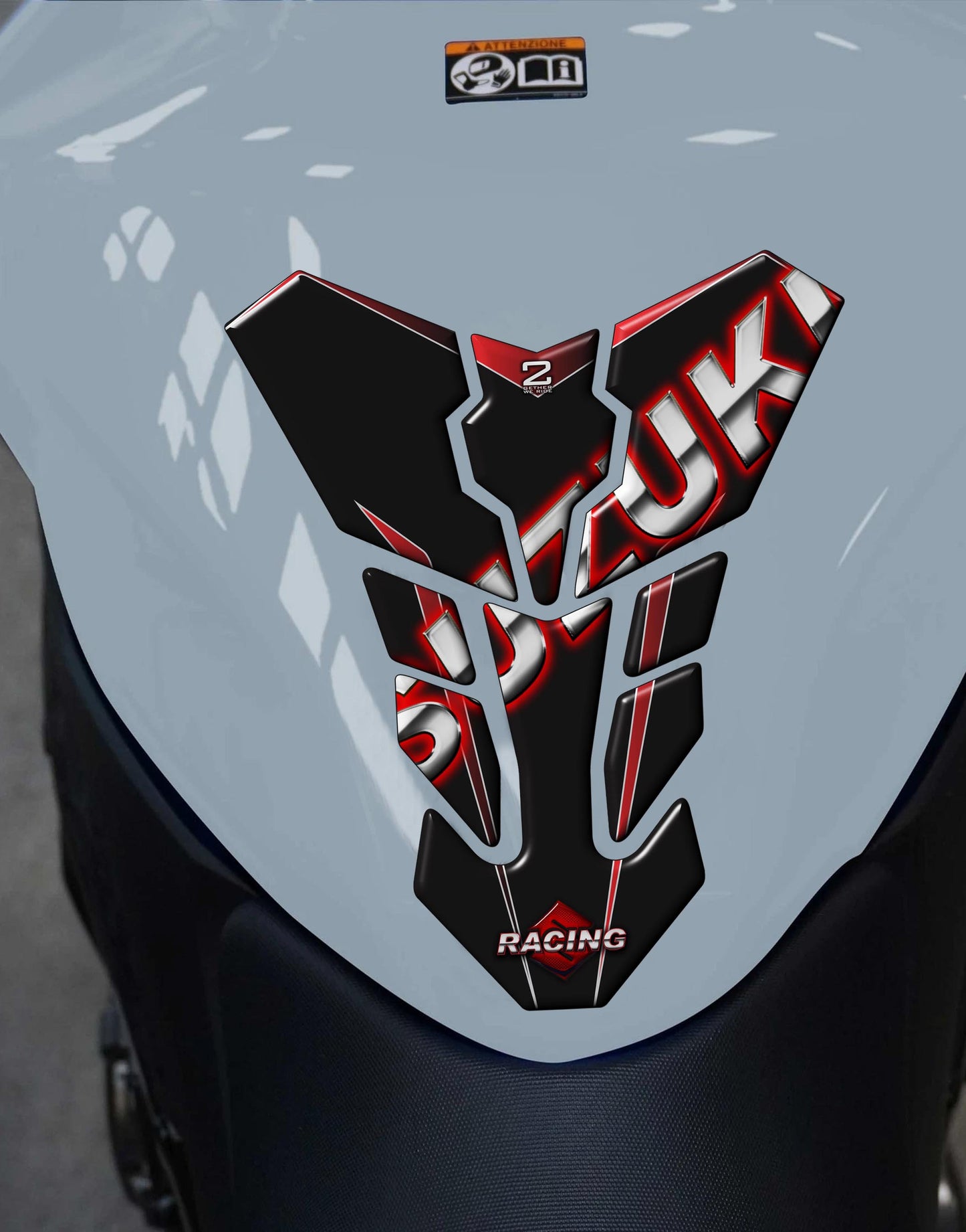 Suzuki Red and Black Transformer Tank Pad Protector. Fits 1990 - 2023 models