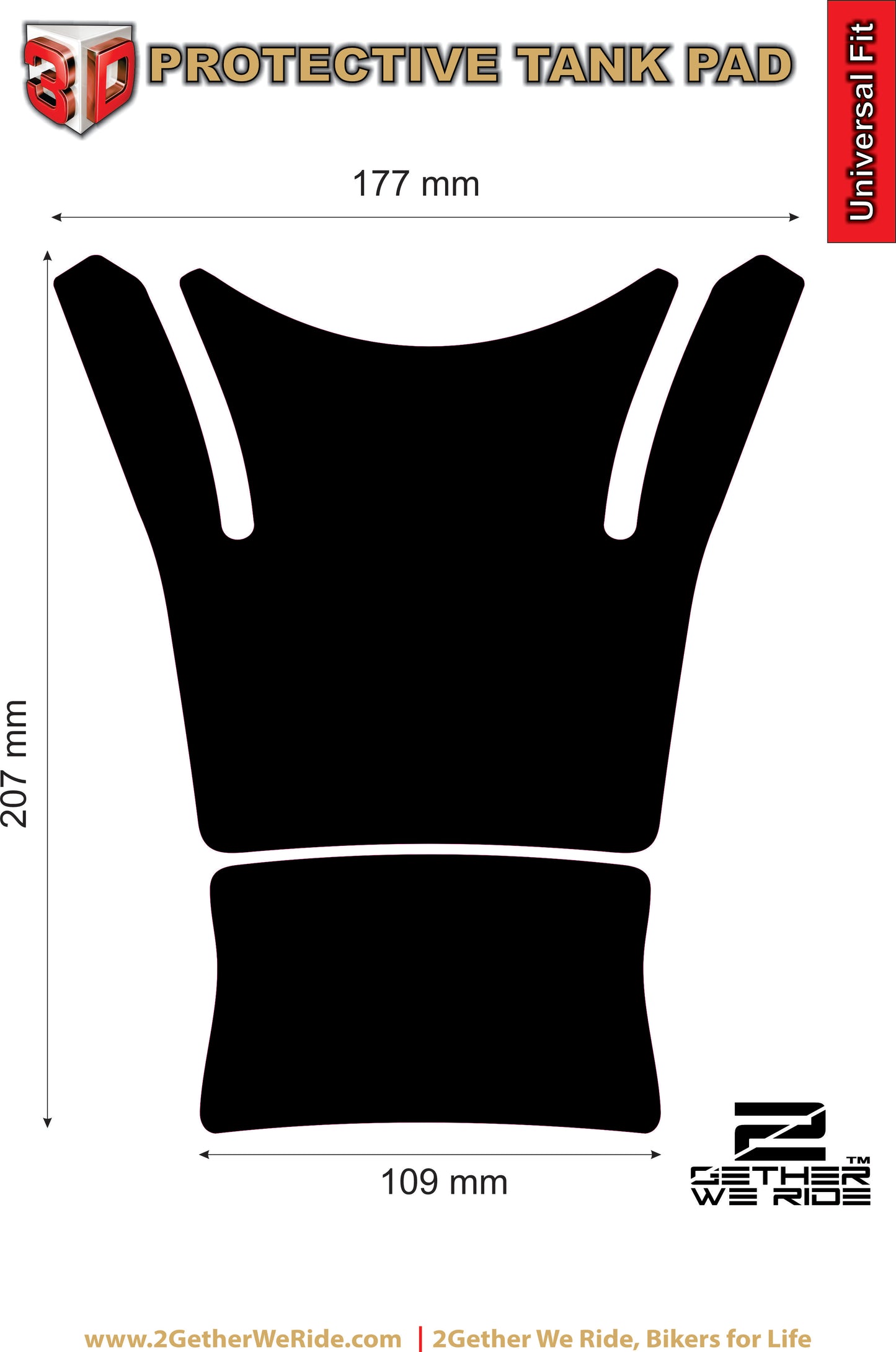 Aprilia Tuono V4 2021 - 2022 Black Tank Pad