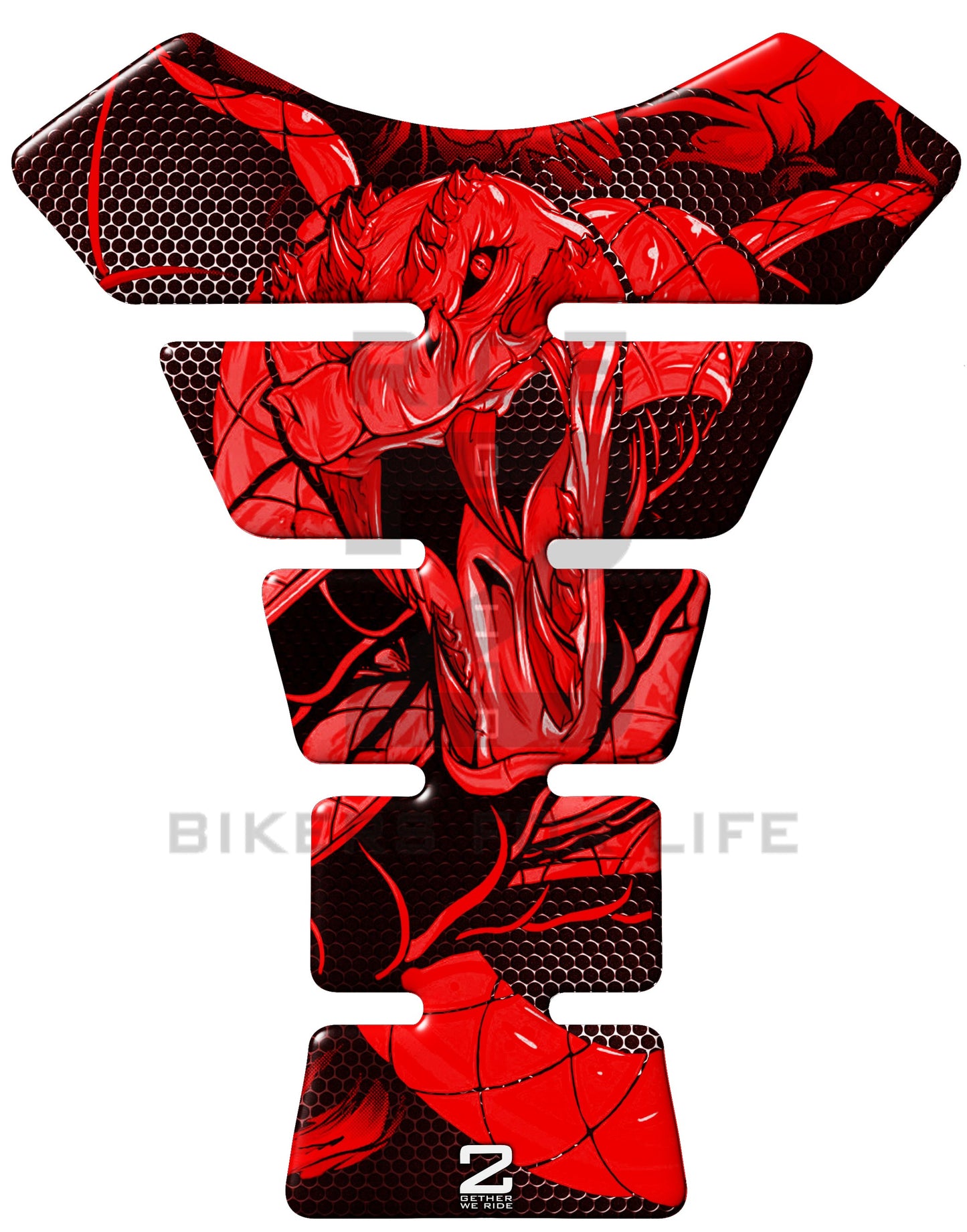 Universal Fit Red Viper Motor Bike Tank Pad Protector. A Street Pad which fits most motorcycles.
