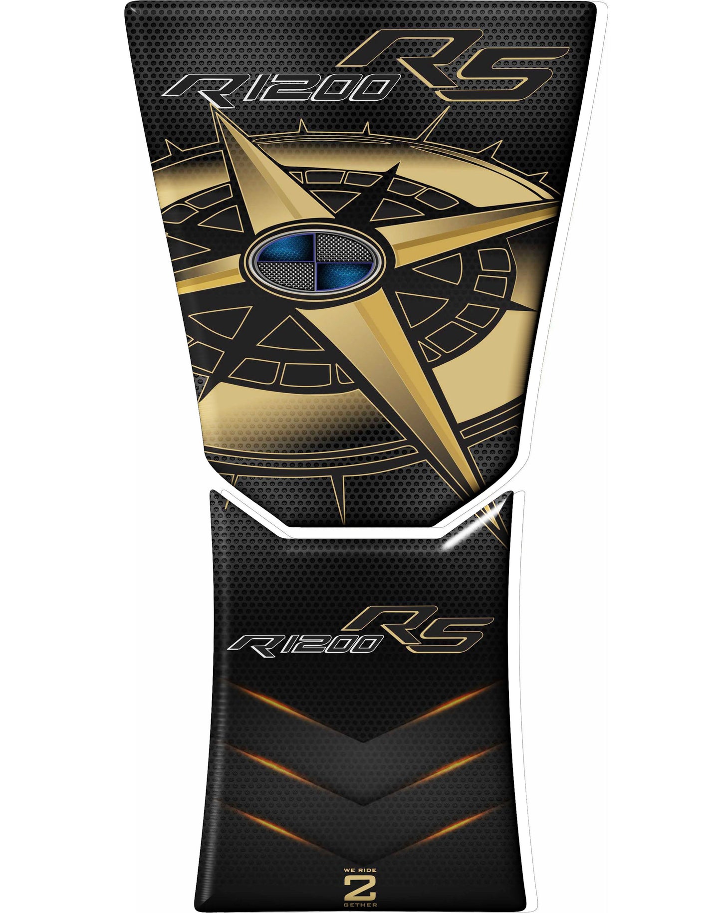 BMW Tank Pad - BMW R 1200 RS Gold AND Black Bike Tank Pad.