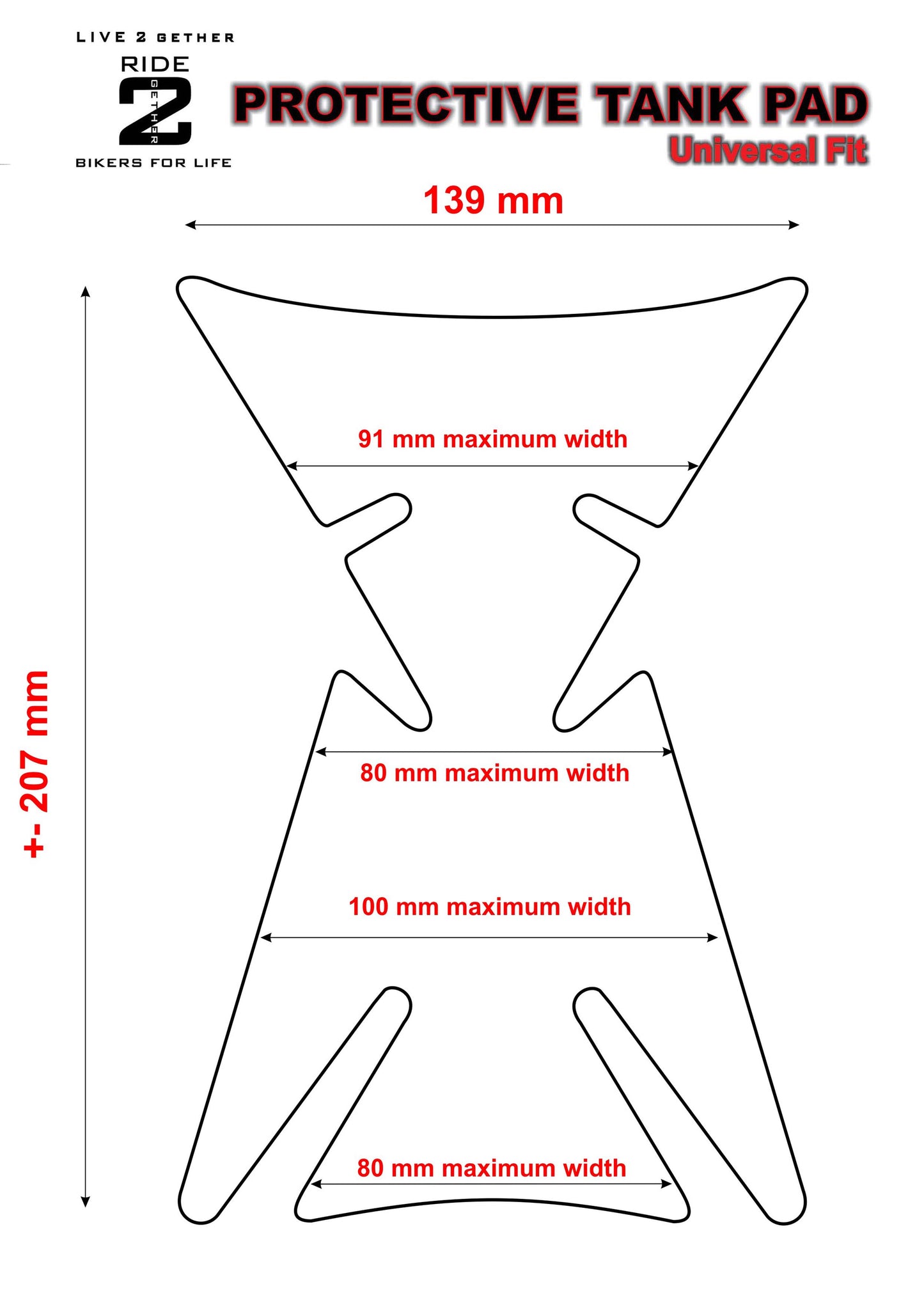 Motor Bike Tank Pad - Universal Fit Retro Design 4 Tank Pad