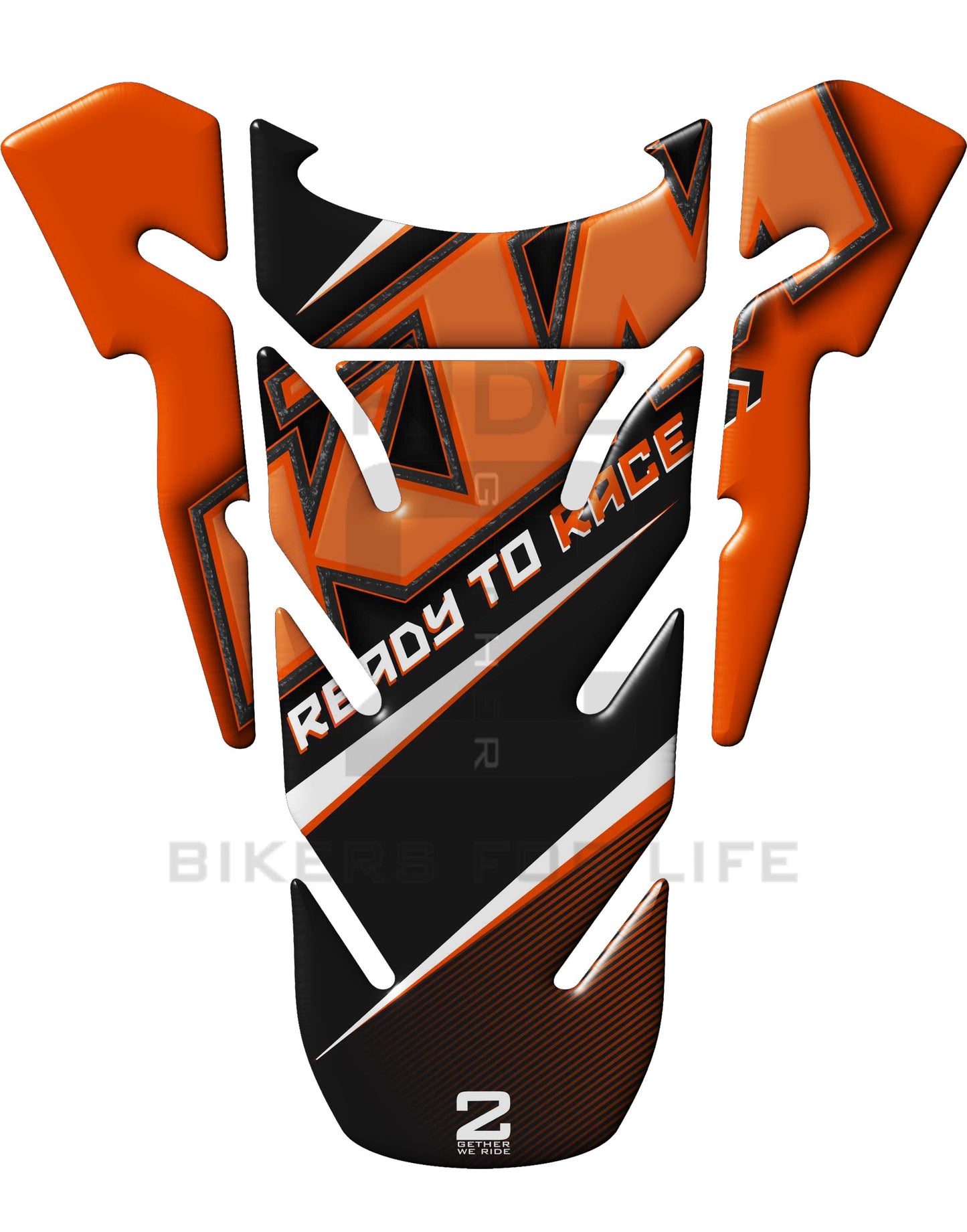 KTM Black Tank Pad. A universal tank pad which fit most KTM Motor Cycles.