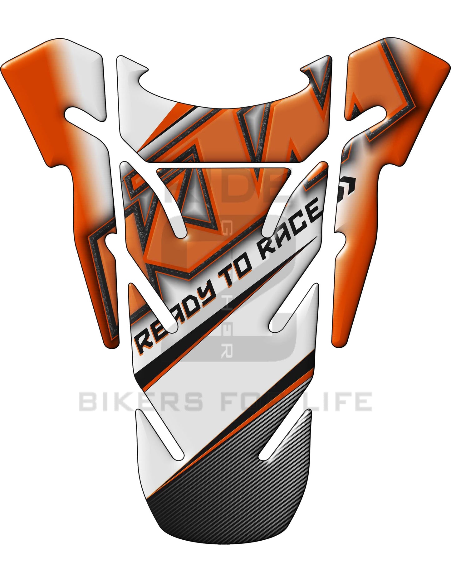 KTM White Tank Pad Protector. . A universal tank pad which fit most KTM Motor Cycles.