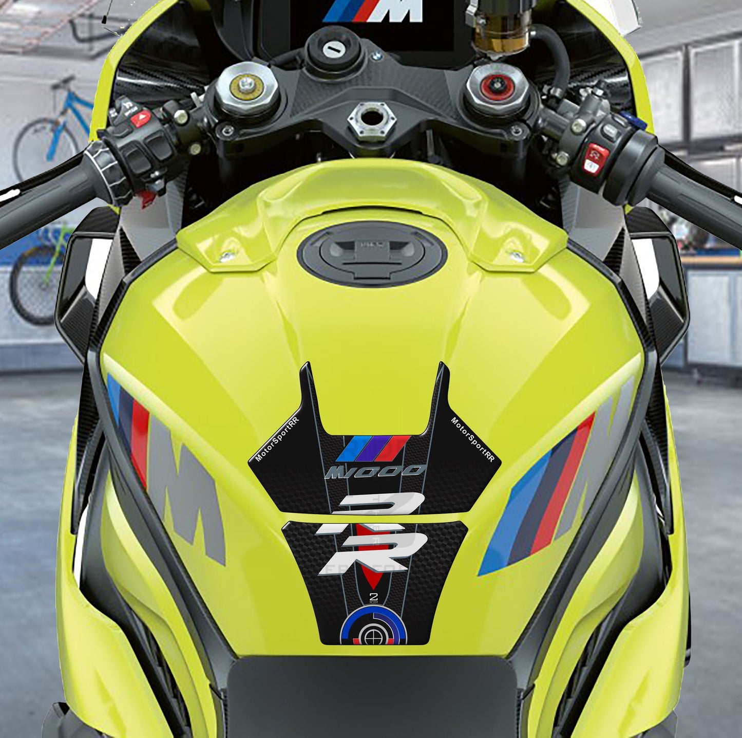 Motor Bike Tank Pad BMW M 1000 RR Black Motor Bike Tank Pad Protector. 2022 - 2023