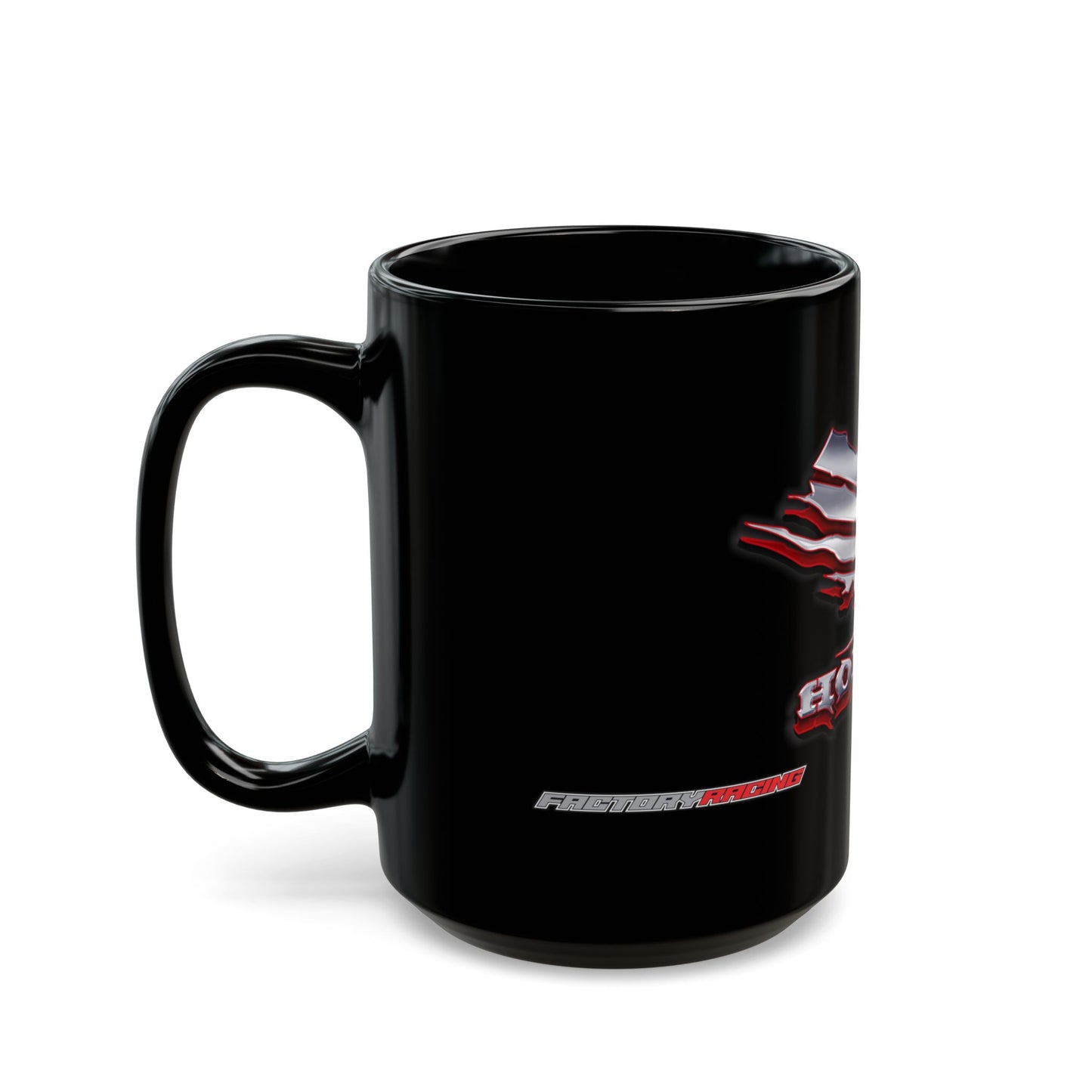 Honda Inspired Lifestyle. Honda Inspired 'Factory Racing' Designer Black Coffee Mug