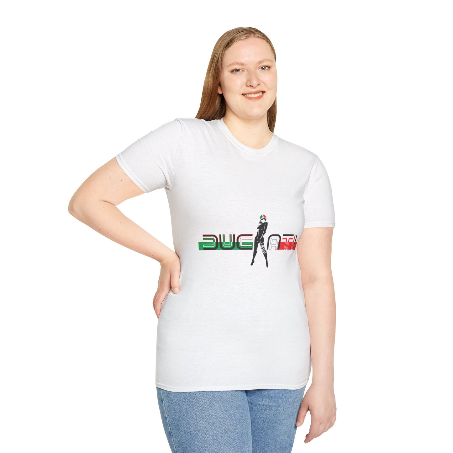 Ducati Inspired Apparel. Ducati Fast Racing White Designer Inspired T Shirt