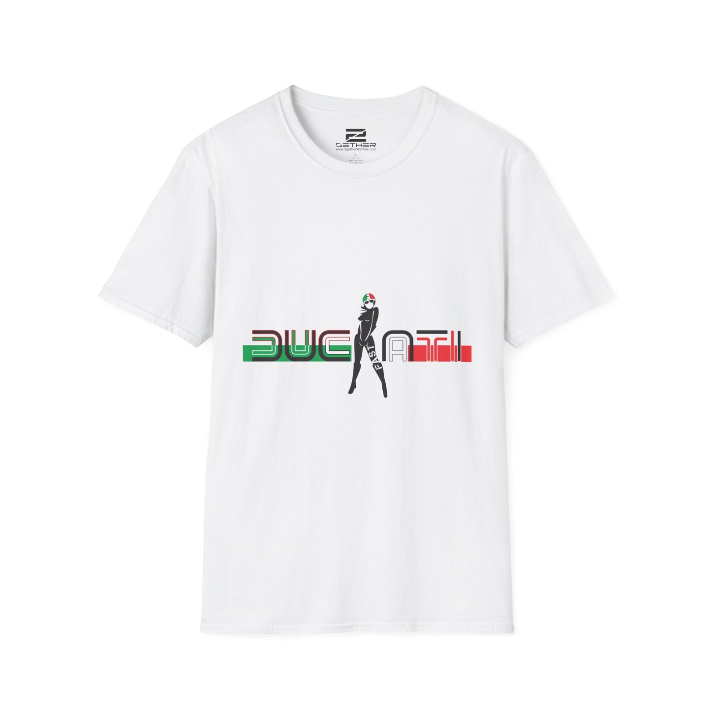 Ducati Inspired Apparel. Ducati Fast Racing White Designer Inspired T Shirt