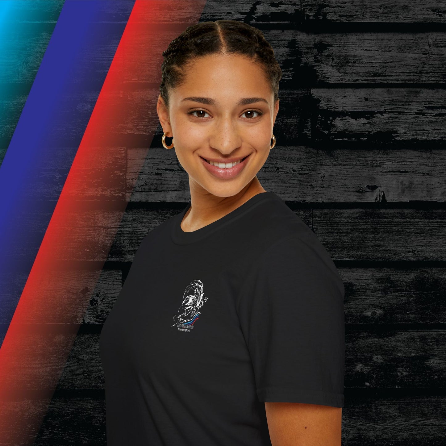 BMW Inspired Apparel. BMW Ride the adventure.  Unisex Softstyle Black T shirt.
