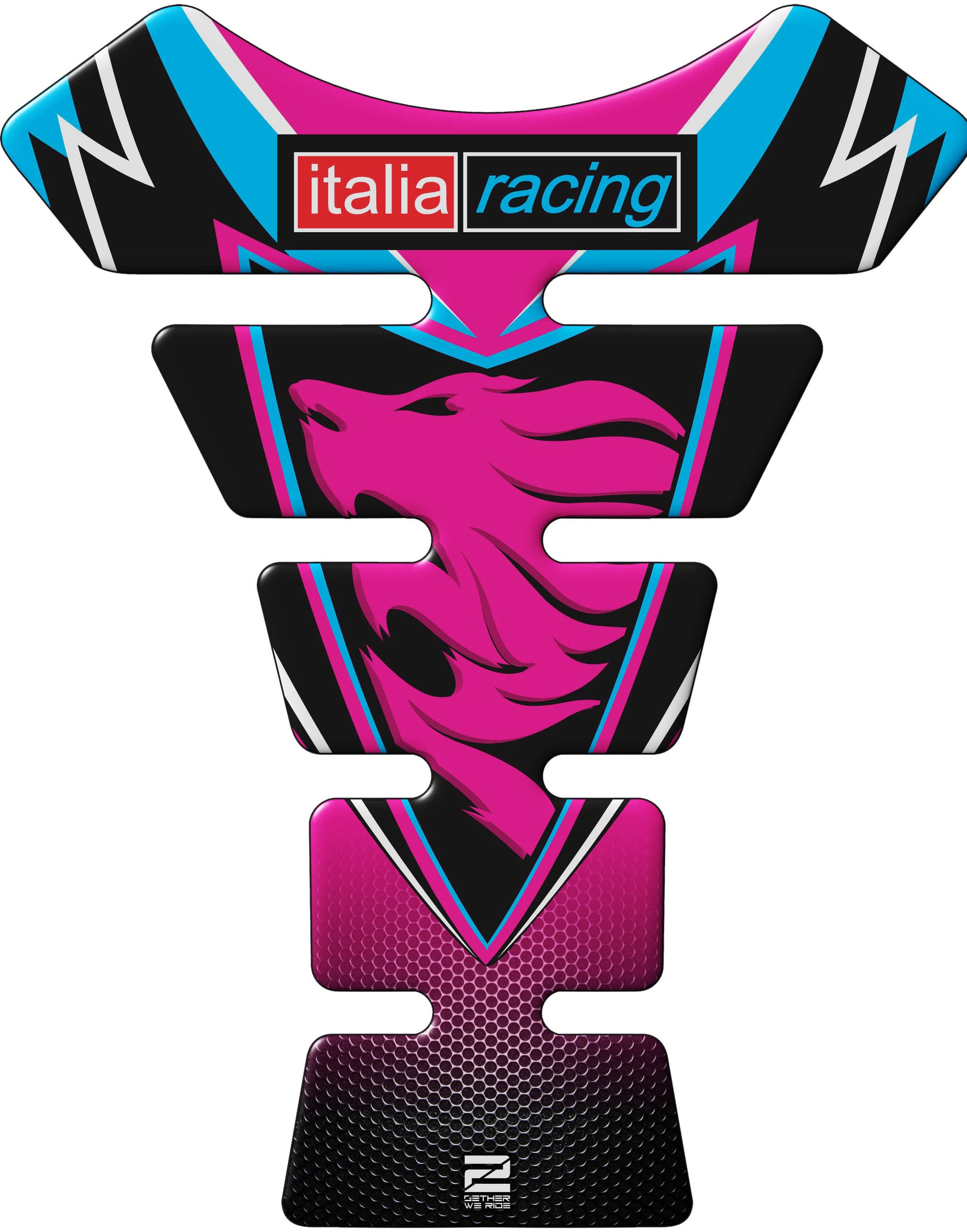 Aprilia Tank Pad - Aprilia  Italia Racing  Pink Blue Universal Fit  Motor Bike Tank Pad / Protector. Fits most models.
