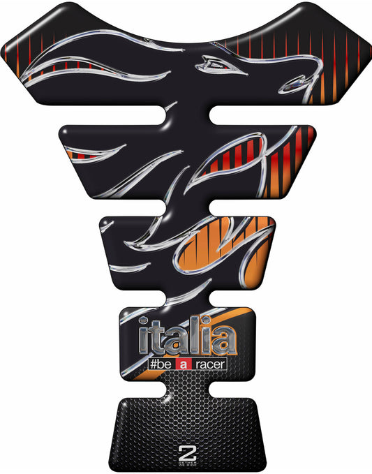 Aprilia Tank Pad - Aprilia  Italia Factory  Racing  Black and Chrome Universal Fit  Motor Bike Tank Pad / Protector.