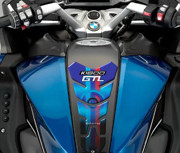 BMW K 1600 GTL Blue and Black Large Tank Pad Protector.