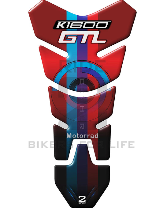 Motor bike Tank Pad  - BMW K 1600 GTL Red and Black Tank Pad Protector.