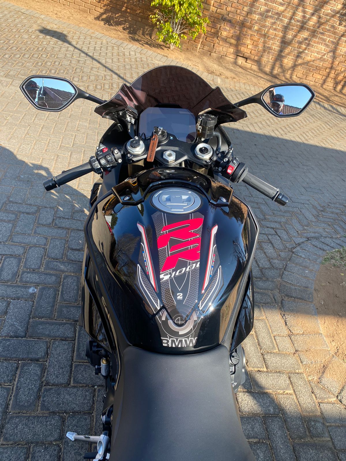 BMW Tank Pad - Motor Bike Tank Pad -  BMW S 1000 RR Blue and Black Carbon Fibre Motor Bike Tank Pad  Protector.  2019 - 2022
