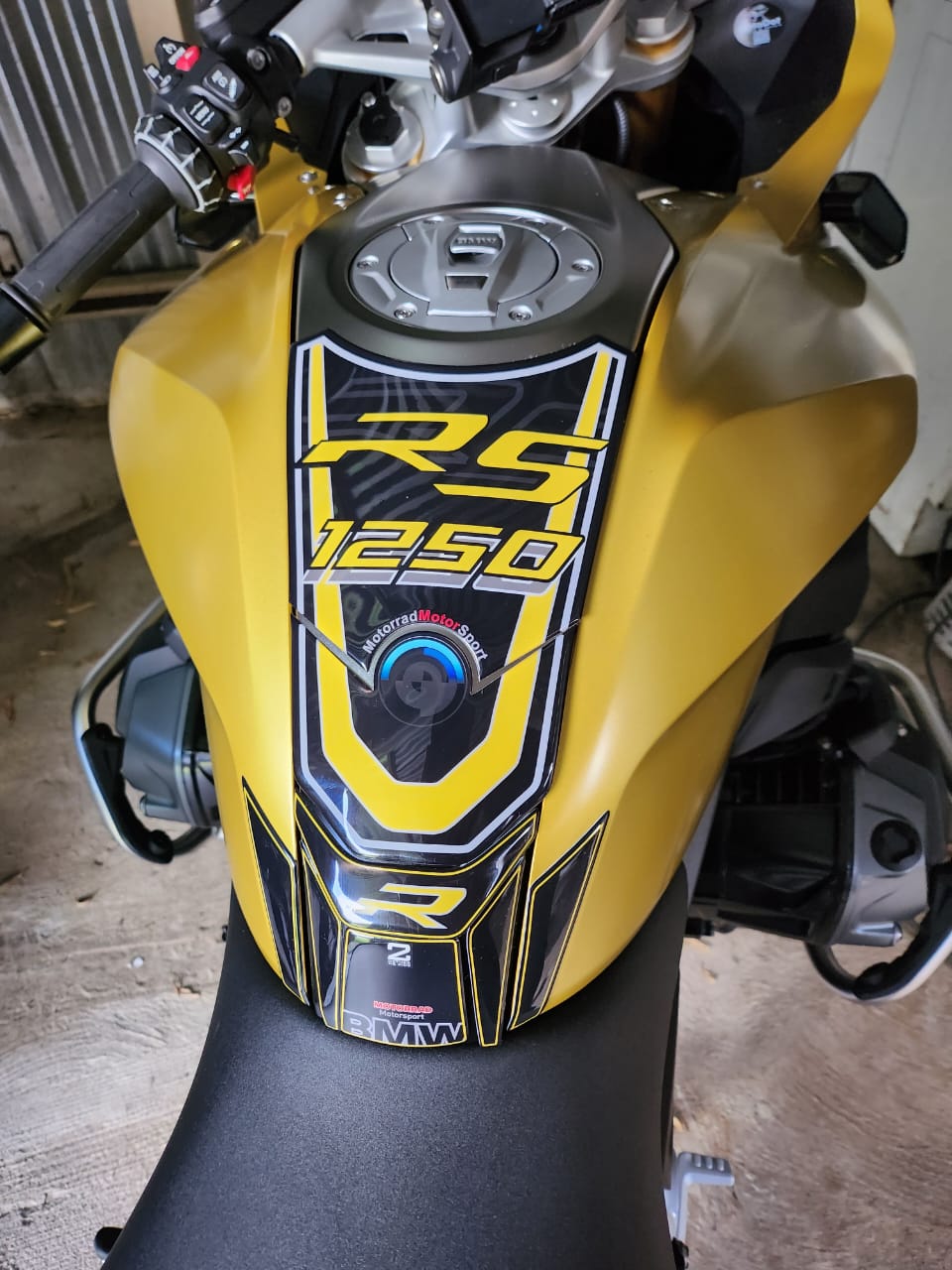 BMW R 1250 RS Gold and Black Motor Bike Tank Pad  Protector 2019 - 2022