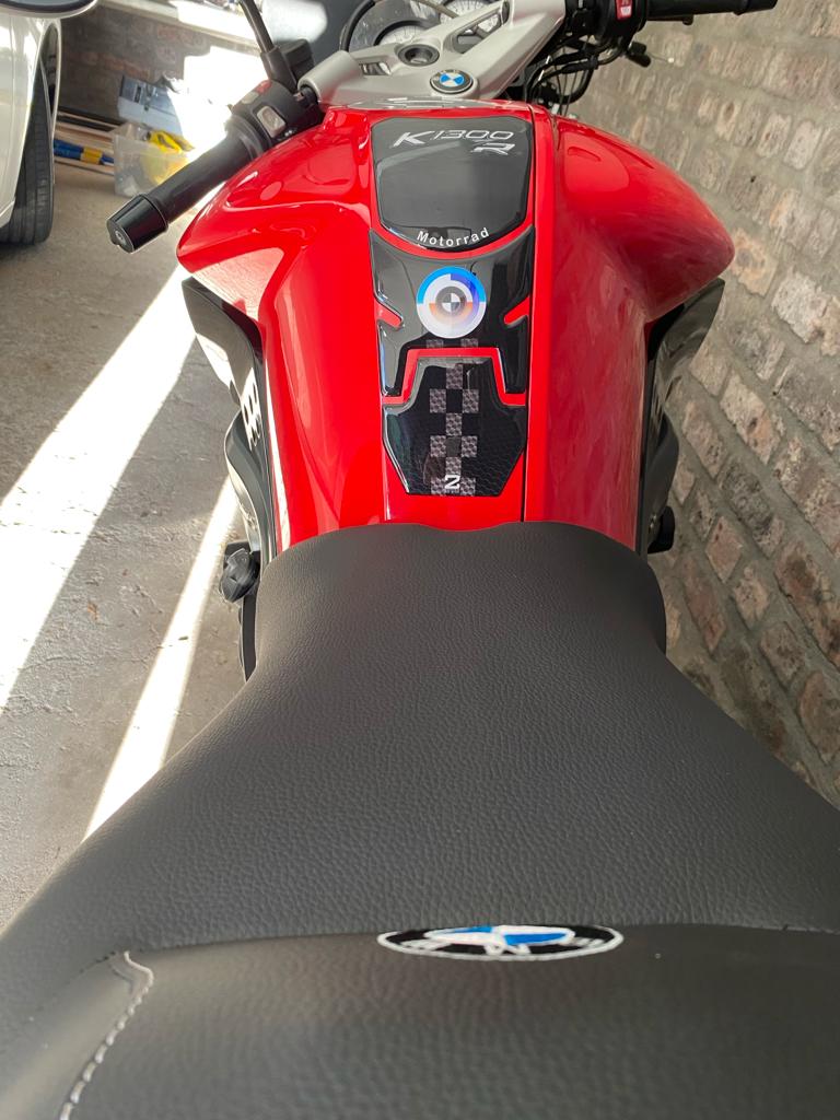 BMW Tank Pad -  K 1300 R Blue and Black Motor Bike Tank Pad Protector. Standard Fit