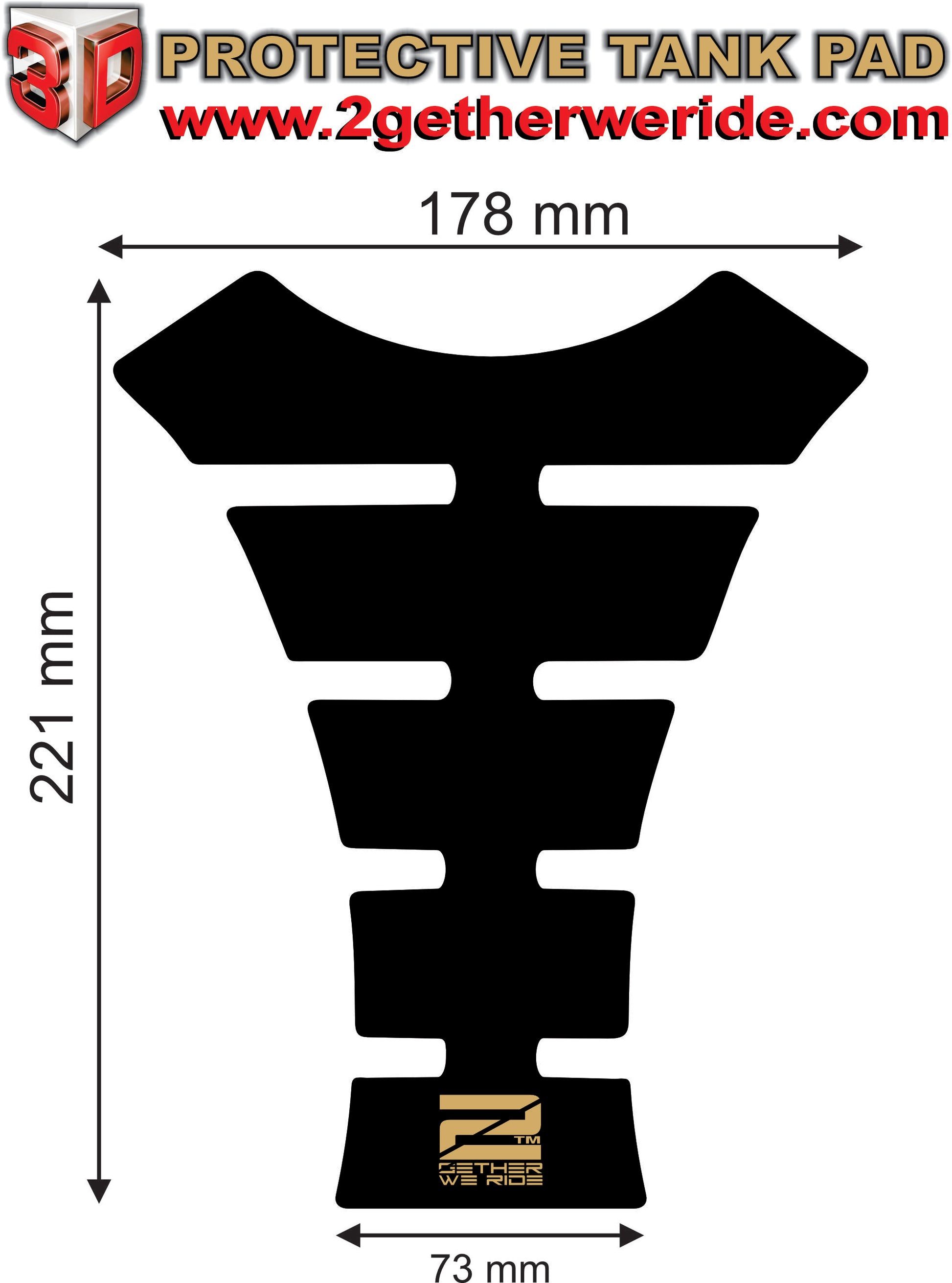Suzuki Blue, Black and Chrome Motor Bike Tank Pad Protector. Fits 1990 - 2023 models.