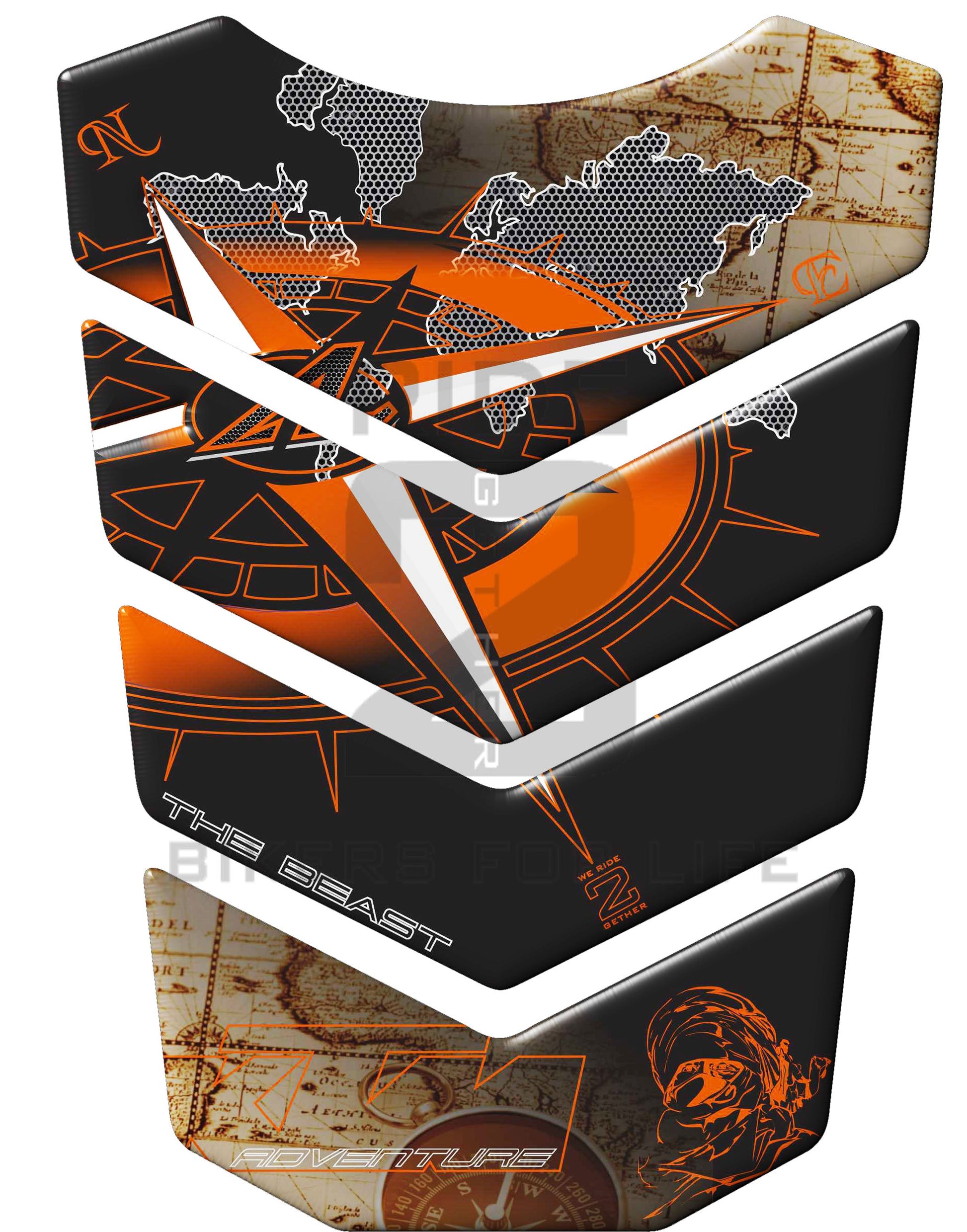 KTM Adventure Map Black. The Beast Generic Tank Pad