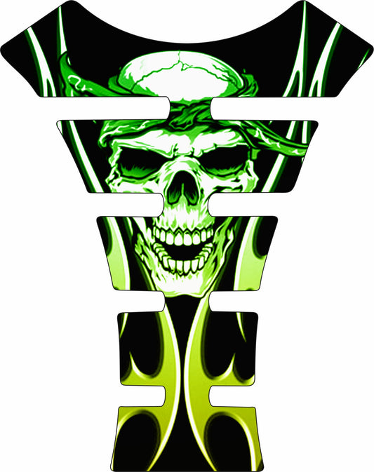 Coussinet de réservoir Reaper vert et jaune, ajustement universel