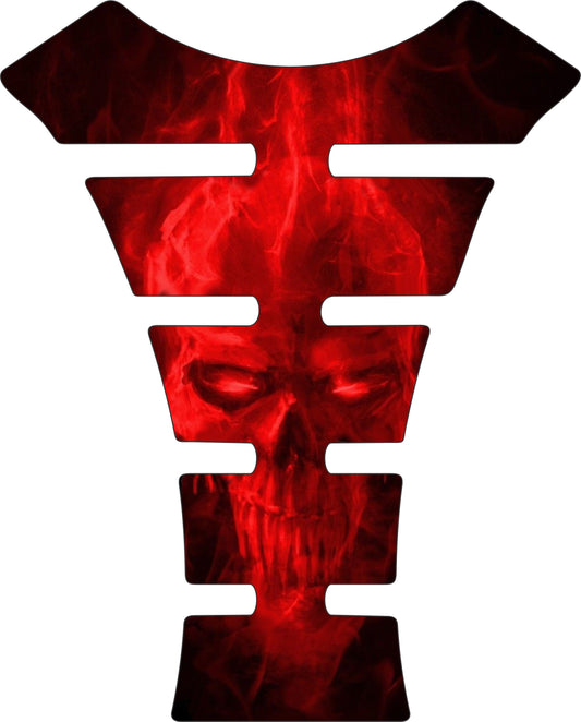 Coussin de réservoir universel rouge Fiery Skull