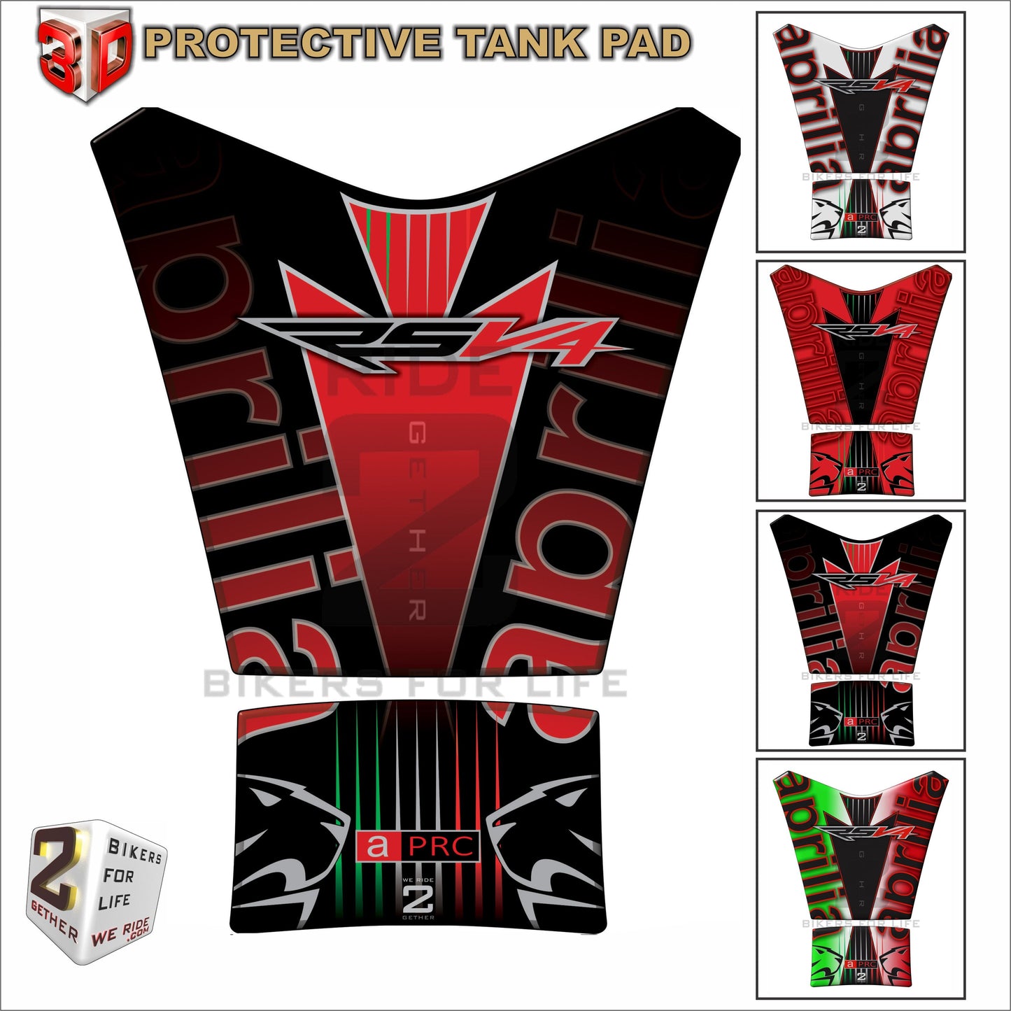 Aprilia Tuona RSV4 White Tank Pad Protector 2015 - 2019