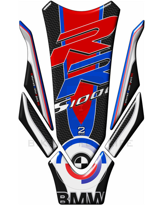Motor Bike Tank Pad - BMW S 1000 RR Multi BMW Colour Carbon Fibre Motor Bike Tank Pad  Protector.  2019 - 2022