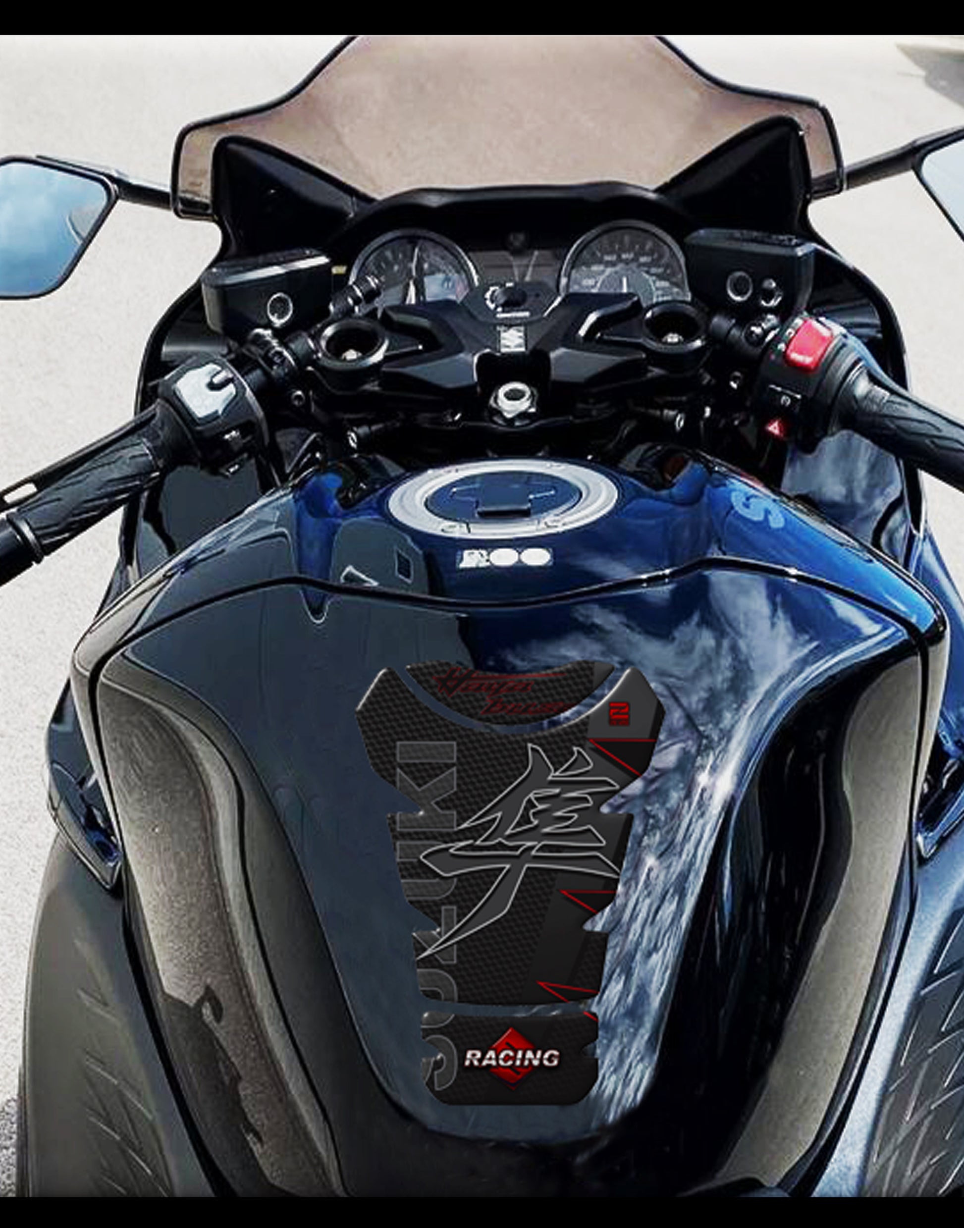 Suzuki Hayabusa Black Carbon Fibre Tank Pad Protector - 2022 - 2025