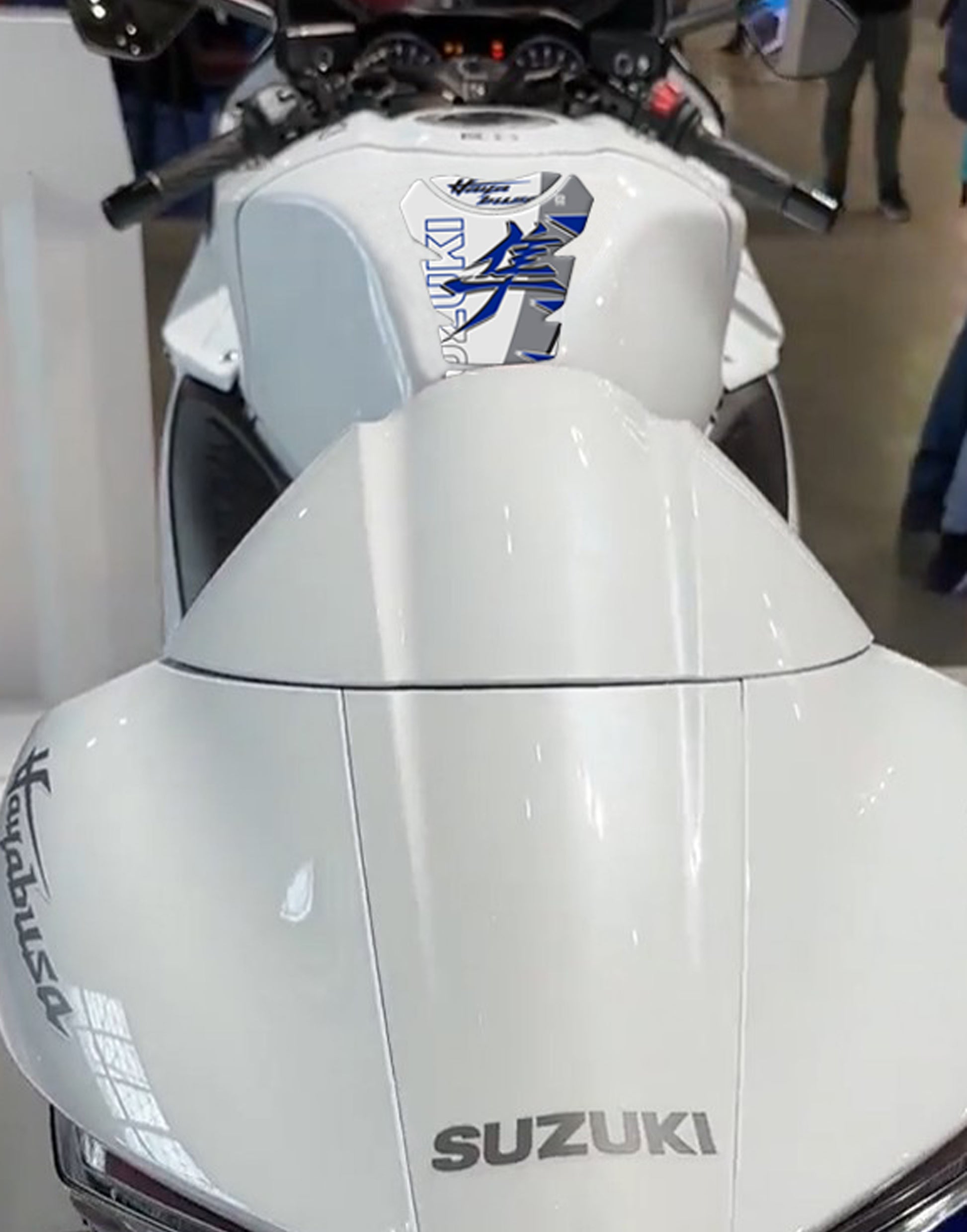Suzuki Hayabusa Blue, Grey and White Tank Pad Protector - 2022 - 2025