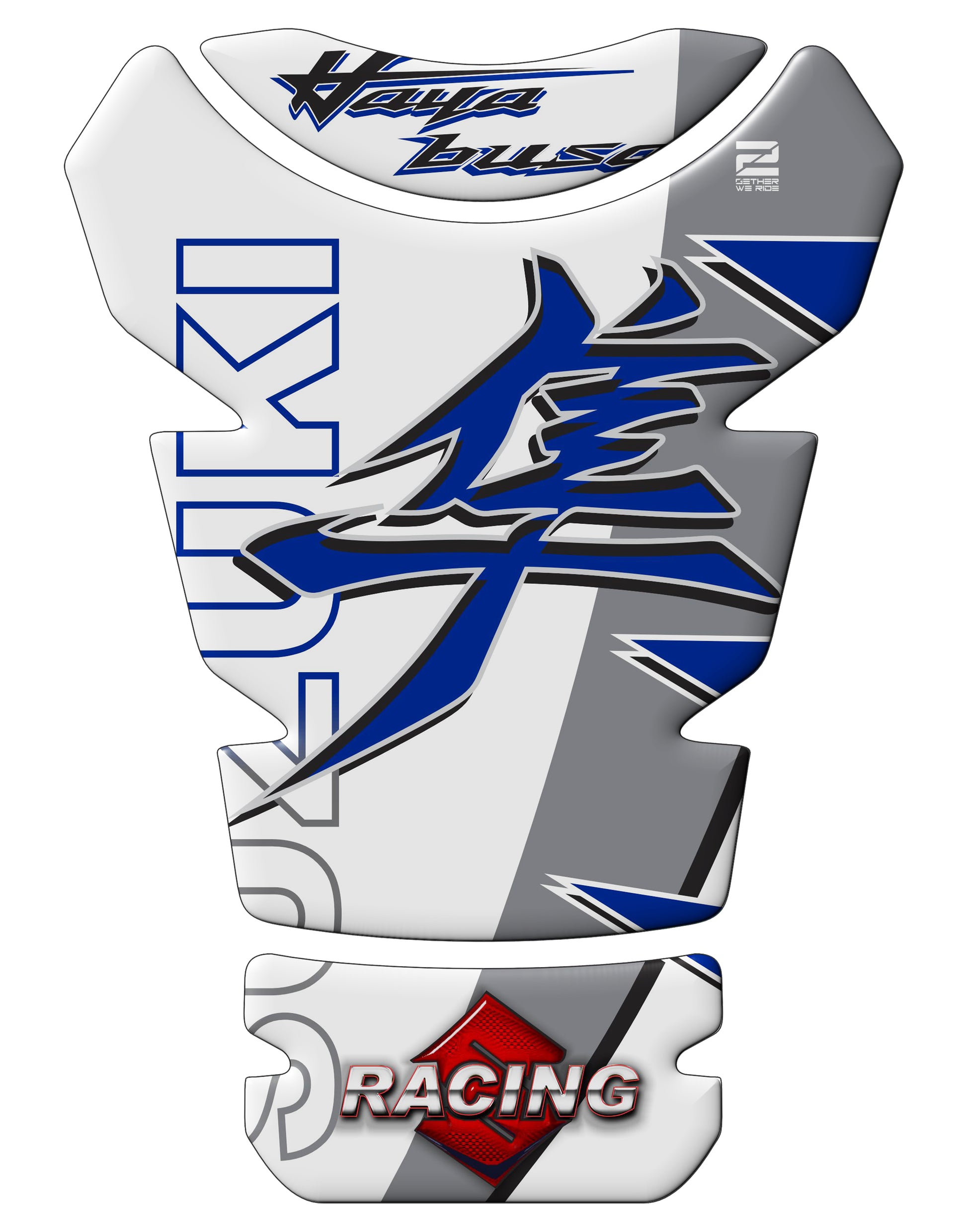 Suzuki Hayabusa Blue, Grey and White Tank Pad Protector - 2022 - 2025