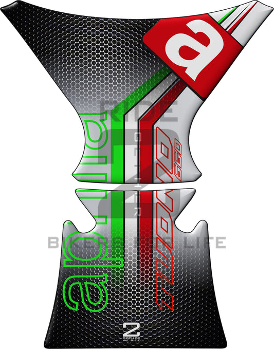 Aprilia  RS 660 Motor Bike Tank Pad . White and Black Honey Comb Universal Fit  Bike Tank Pad / Protector