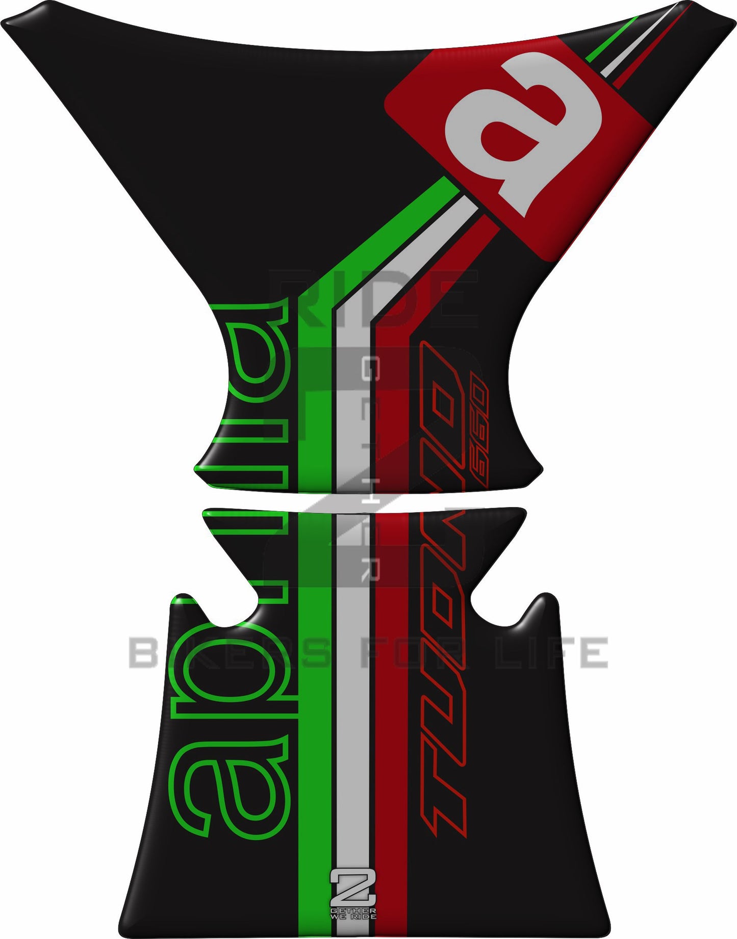 Aprilia  Tuono RS 660 Motor Bike Tank Pad. Black Universal Fit  Bike Tank Pad / Protector