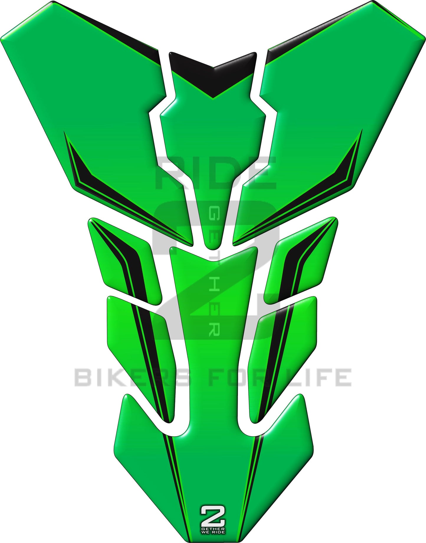 Universal Fit Motor Bike Green  Standard Transformer Motor Bike Tank Pad Protector.  A Street Pad which fits most motorcycles.