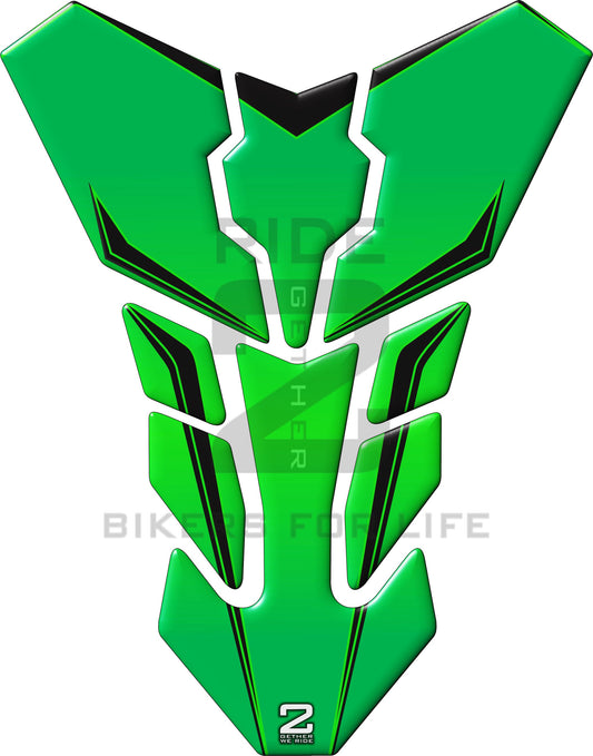 Universal Fit Motor Bike Green  Standard Transformer Motor Bike Tank Pad Protector.  A Street Pad which fits most motorcycles.