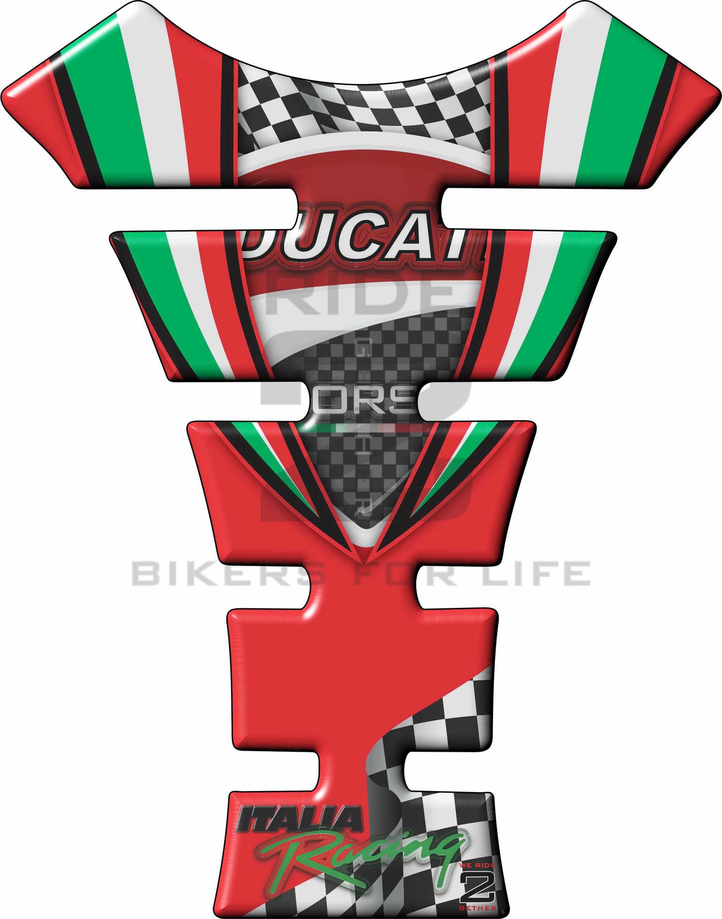 Ducati Tank Pad - Ducati Red Standard Motor Bike Tank Pad.