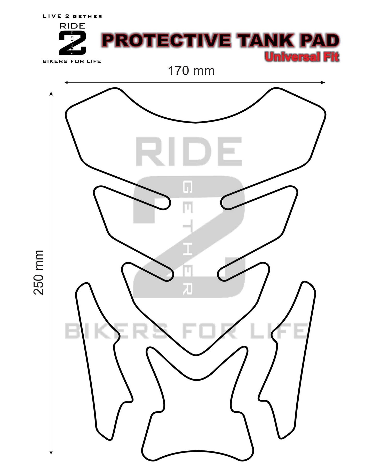 Universal Fit Trust Me Red Motor Bike Tank Pad Protector. A Street Pad which fits most motorcycles.