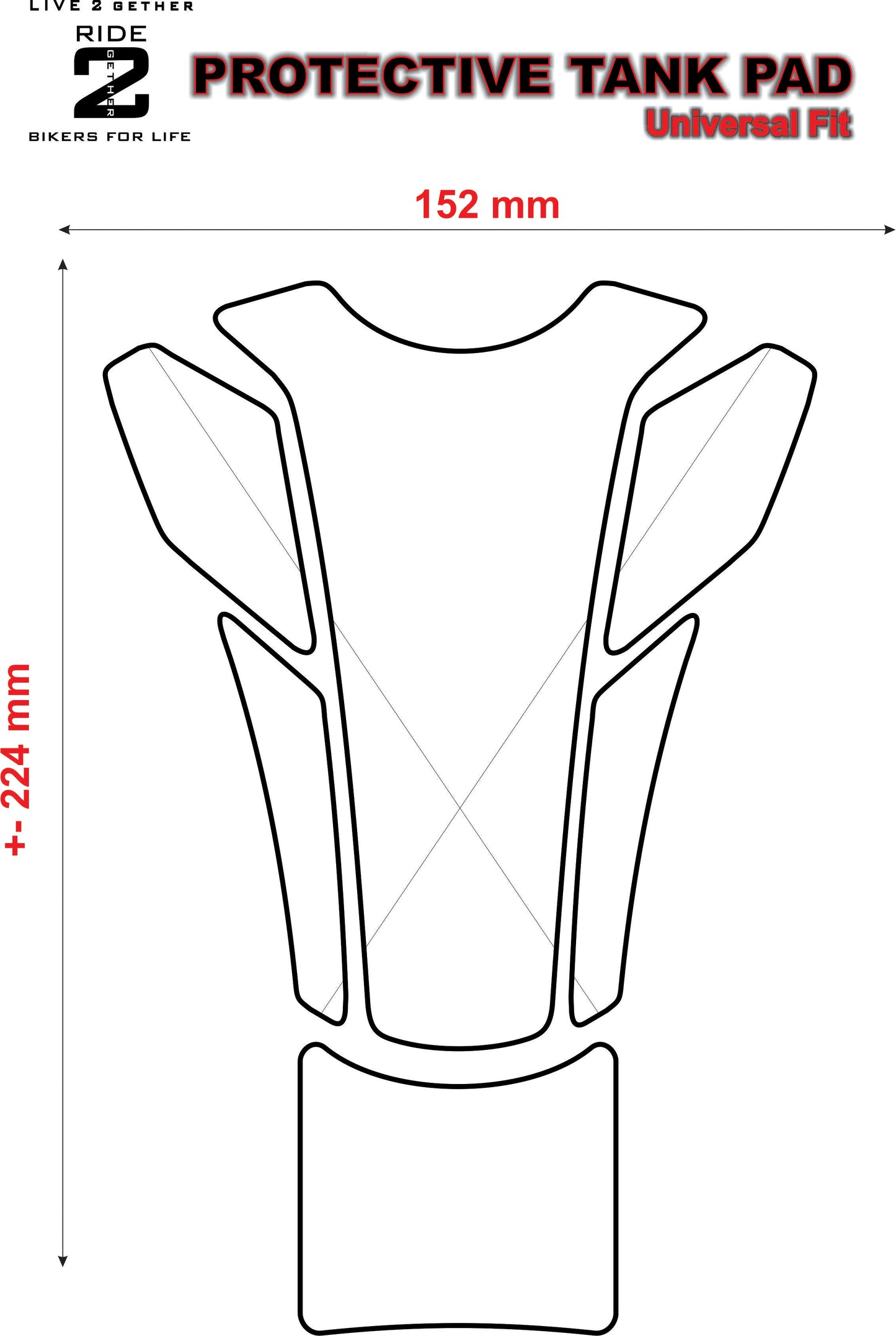 Yamaha Tank Pad - Yamaha Factory Racing Red R1 Motor Bike Tank Pad Protector.