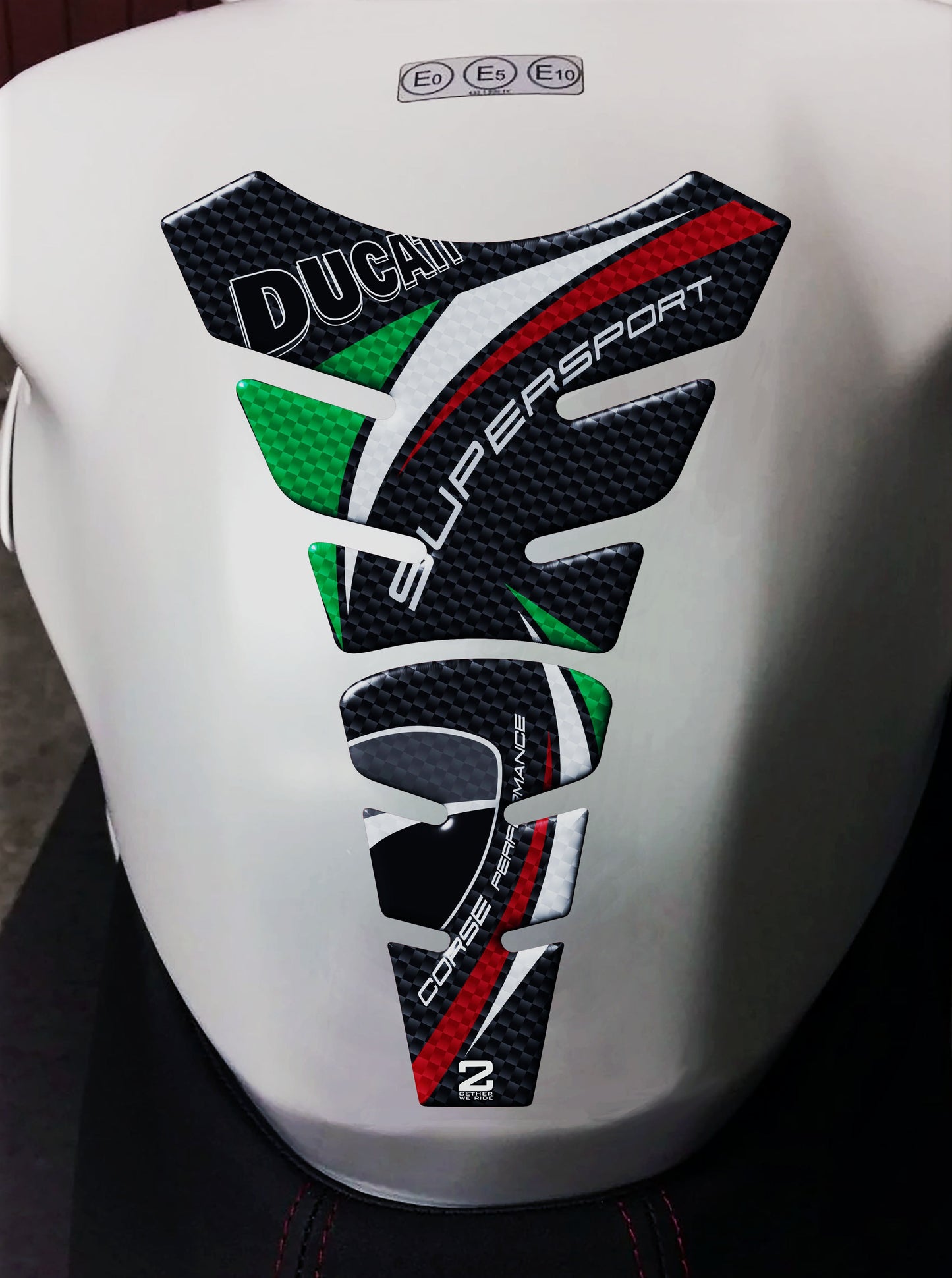 Ducati Tank Pad - Ducati SuperSport Carbon Fibre Standard Motor Bike Tank Pad Protector 2016 -2023.