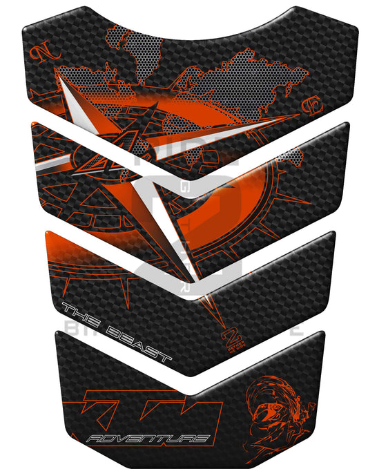 KTM Black Carbon Fibre Adventure . The Beast Generic Tank Pad