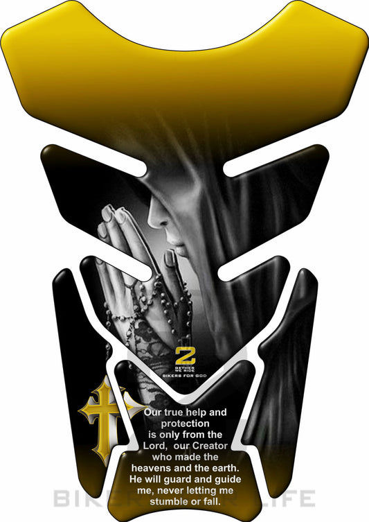 Motor Bike Tank Pad. Psalm 121, Yellow