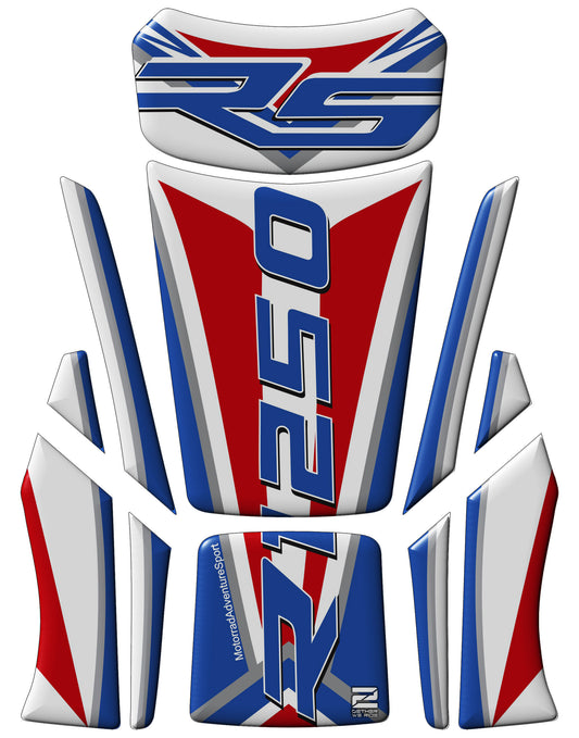 BMW R 1250 White, Blue  and Red Motor Bike Tank Pad / Protector 2023 - 2024 