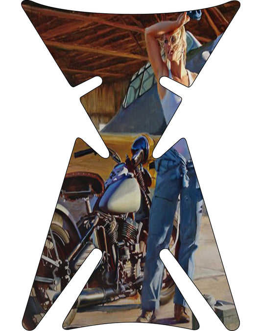 retro motor bike tank pad